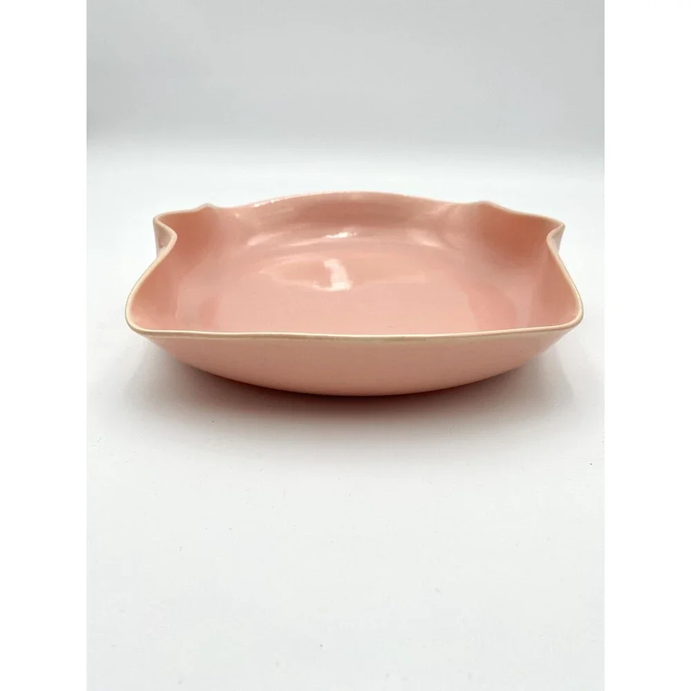 1950-1960’s California Pottery Pink Console Dish Biomorphic Shape